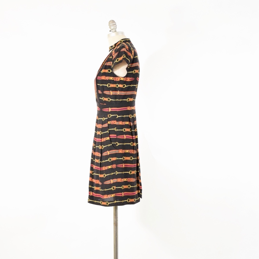 ❌SOLD❌Nanette Lepore High-Neck Belt-Buckle Mini Dress - Picture 3 of 7